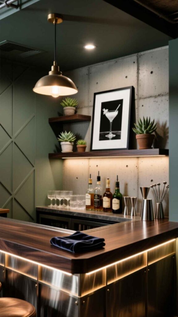 Small Basement Bar Corner