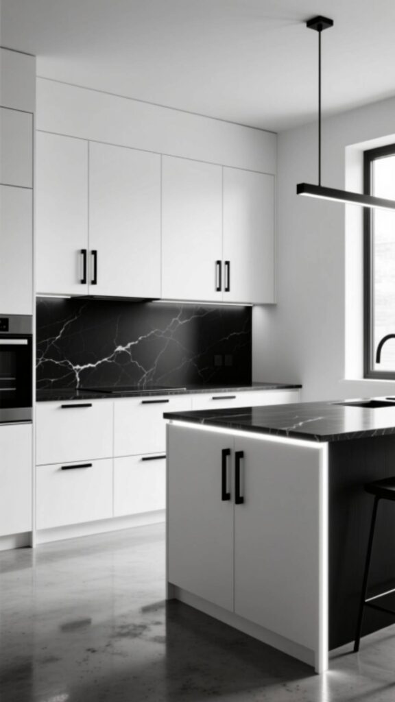 White Cabinets with Black Hardware