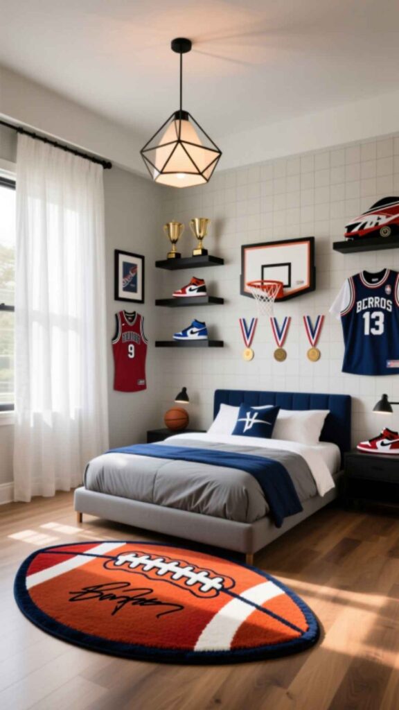 Sports-Themed Boys Bedroom