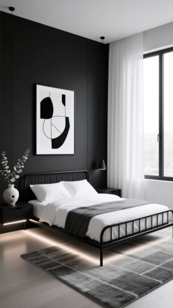Black and White Modern Bedroom