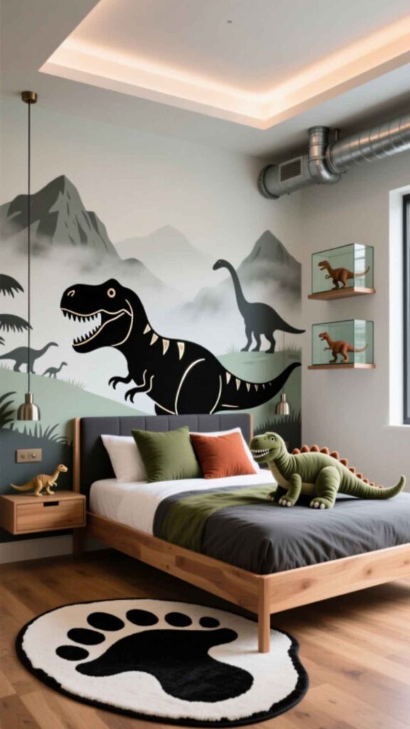 Dinosaur-Themed Boys Bedroom