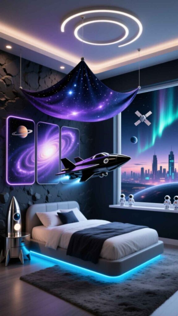 Space-Themed Bedroom for Boys