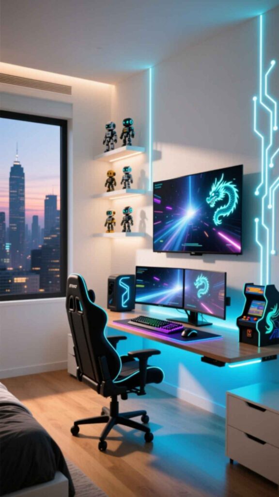 Gamer-Themed Boys Bedroom