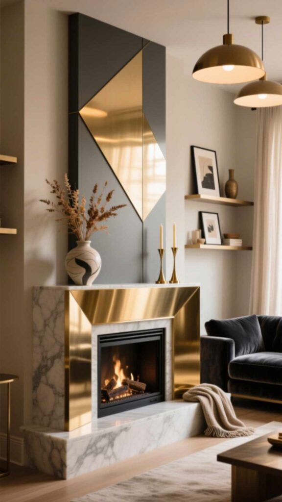 Metallic Mantel Accents