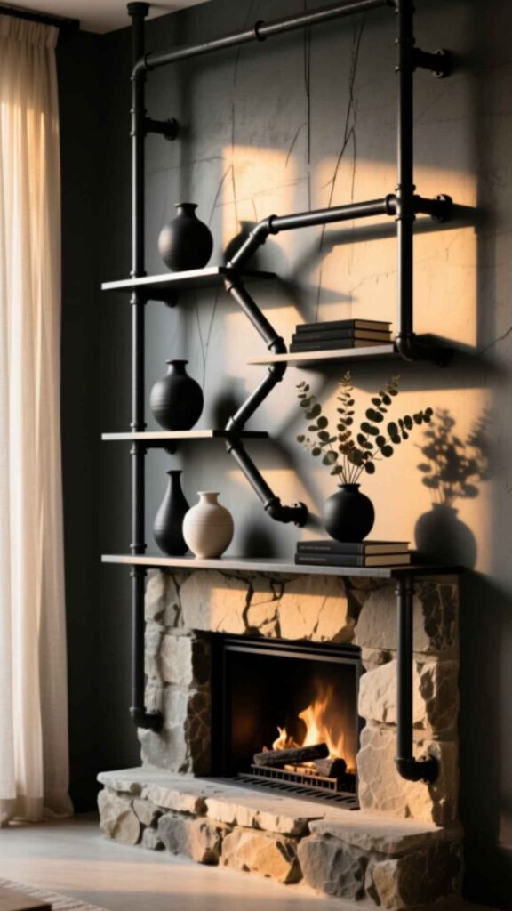 Industrial Pipe Shelves