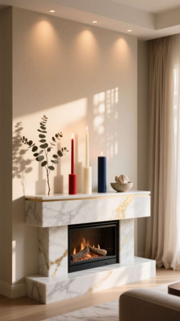 Floating Mantel with Candle Display