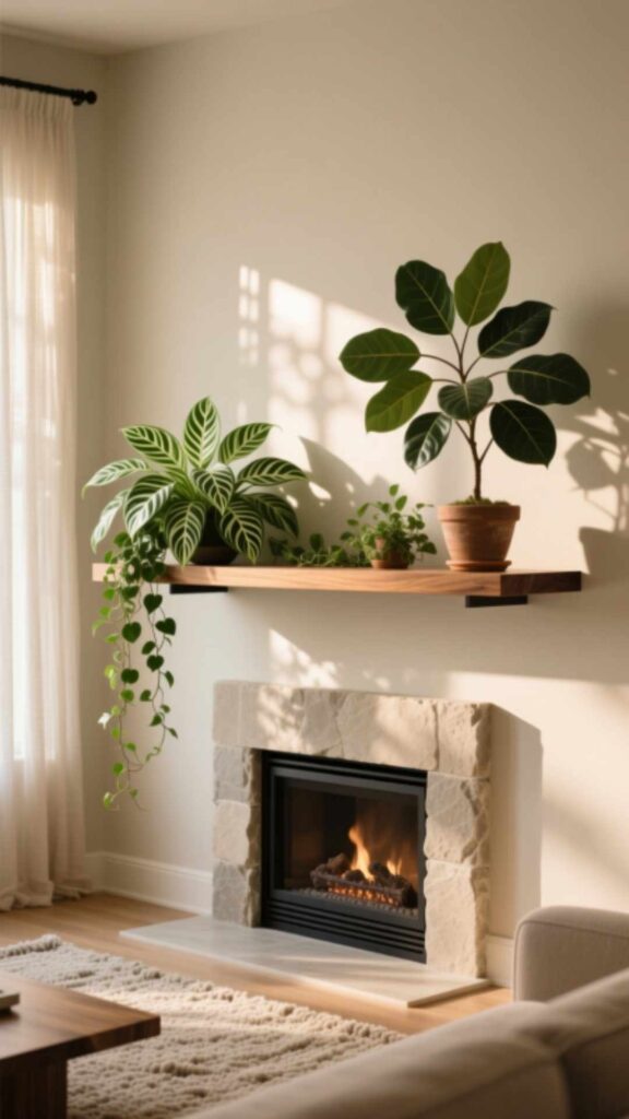 Floating Shelf with Greenery