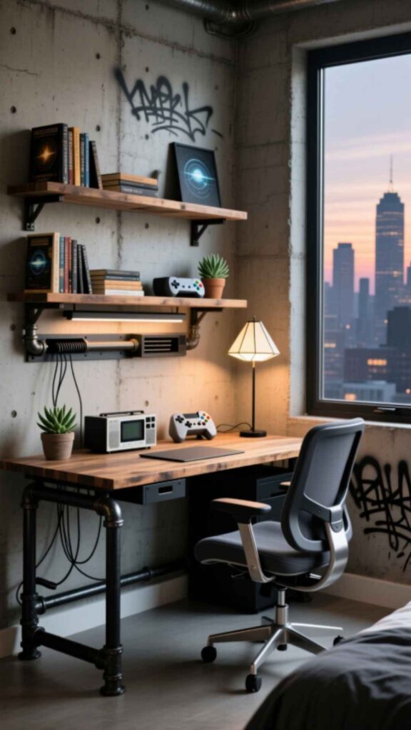 Industrial Modern Desk Setup