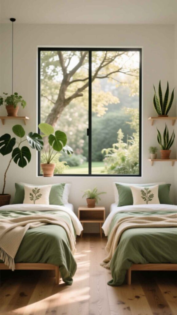 Nature-Inspired Twin Bedroom