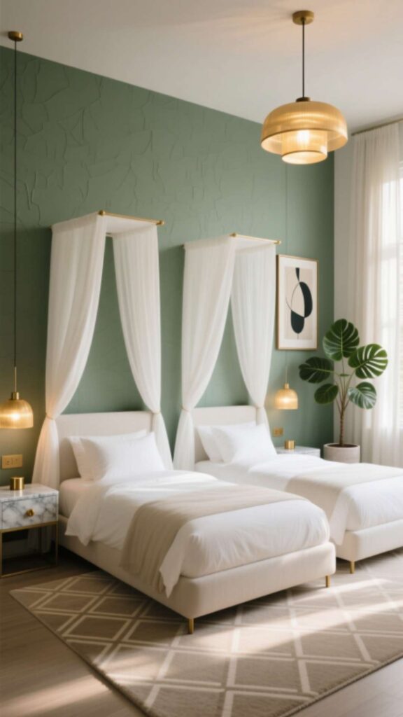 Twin Bedroom with Canopy Beds