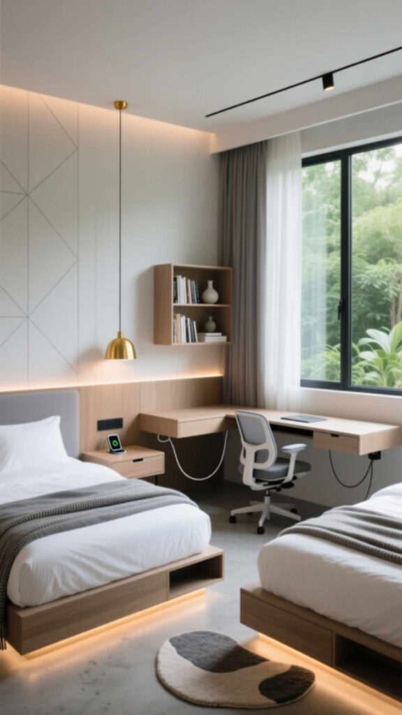 Twin Bedroom with Study Corner