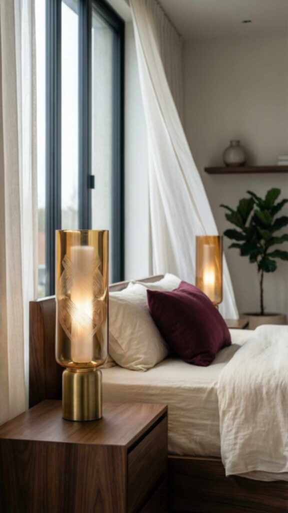 Glass Lamps for Elegant Bedrooms