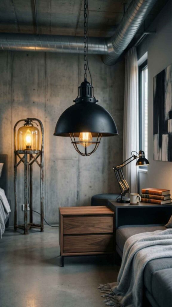 Industrial Style Lamps for Urban Bedrooms