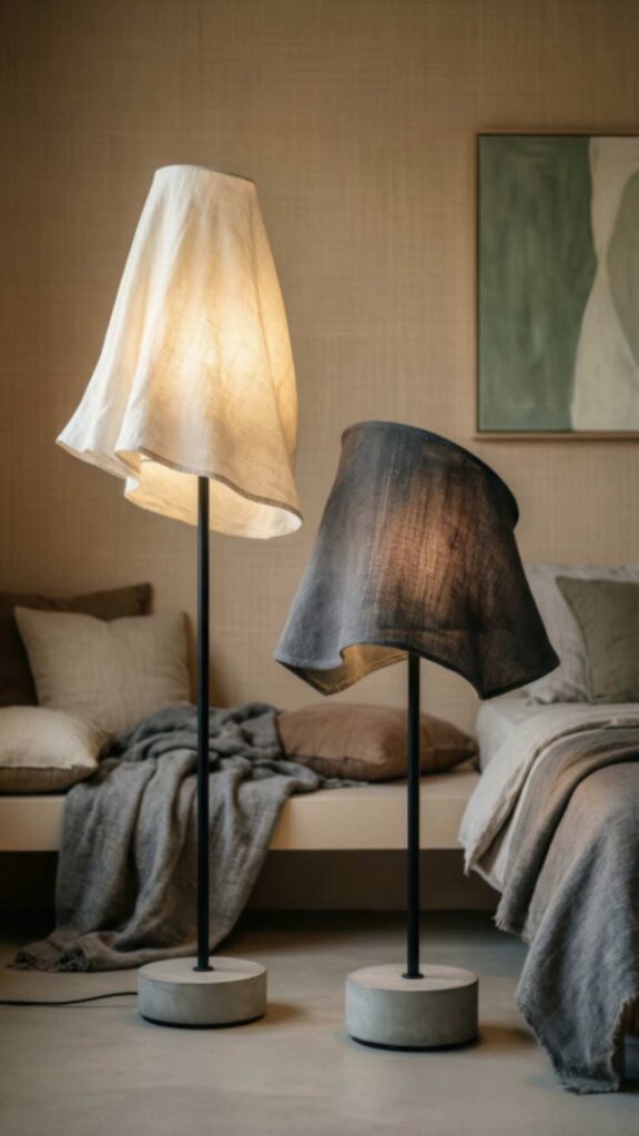 Lamps with Fabric Shades for Soft Light