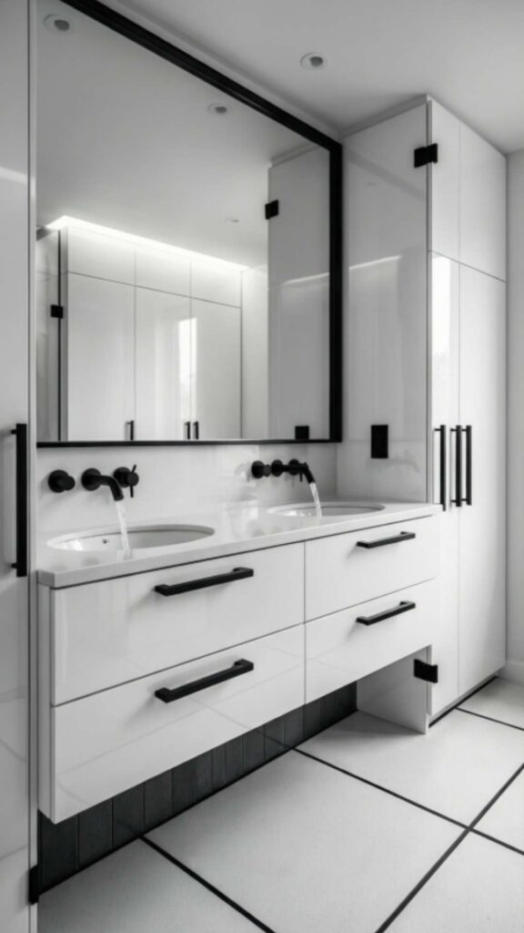 Black Hardware on White Cabinets