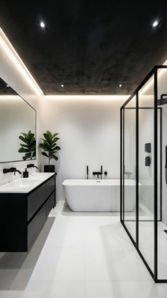 White Walls with Black Ceiling