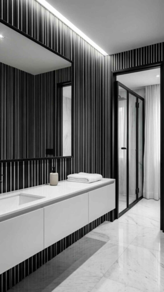 Black and White Striped Walls