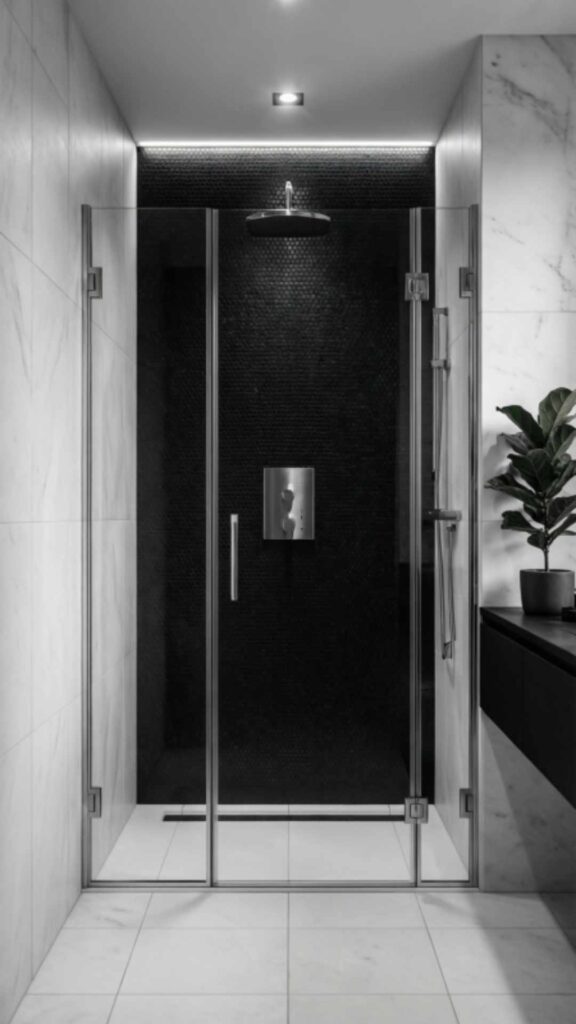 Monochrome Tile Shower