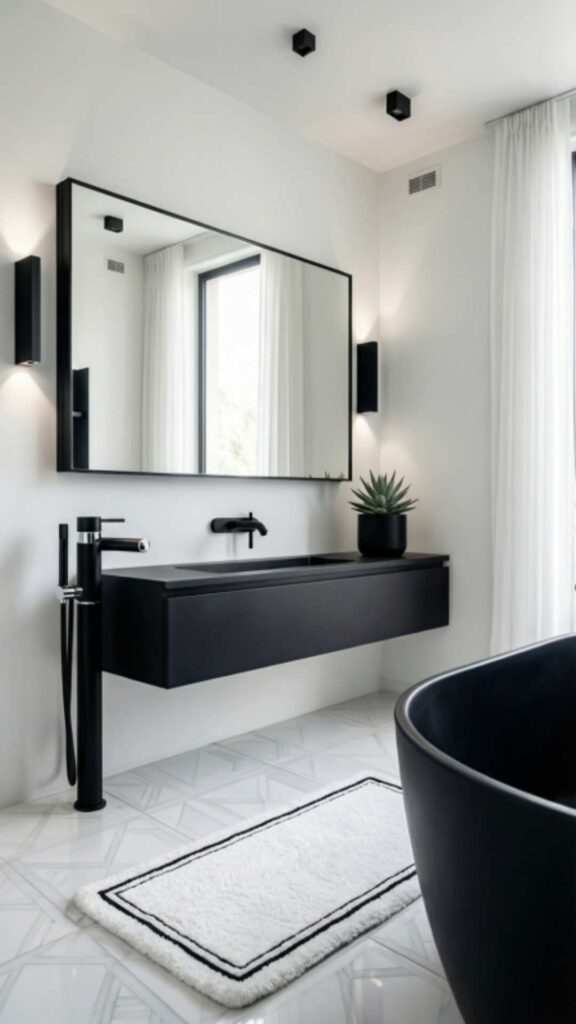 White Walls with Black Fixtures