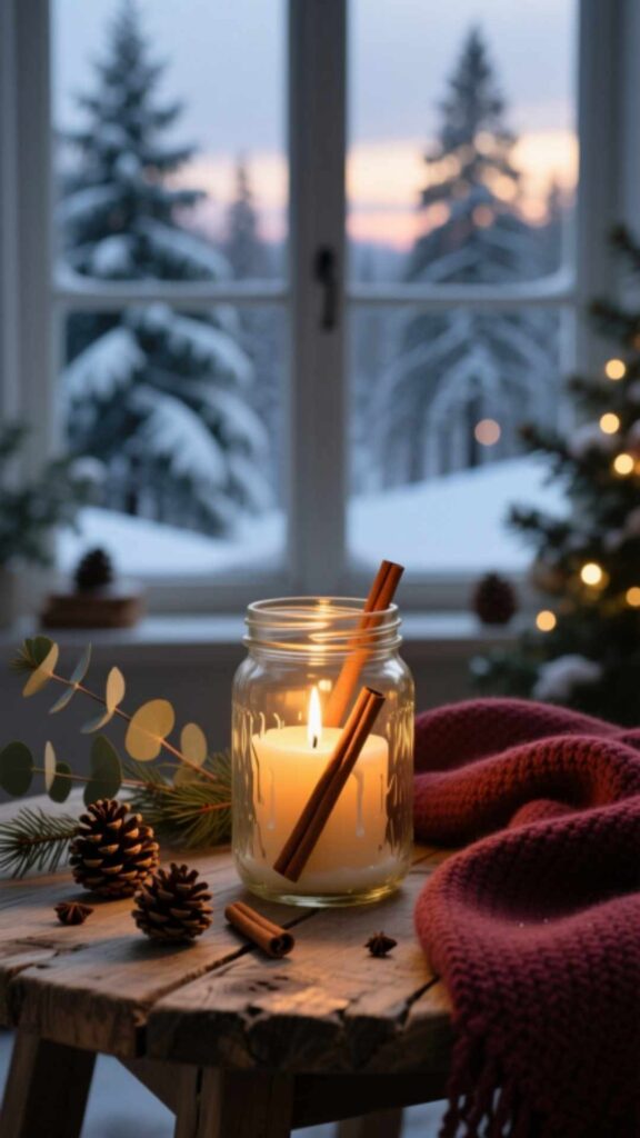 Mason Jar Christmas Candle Lights