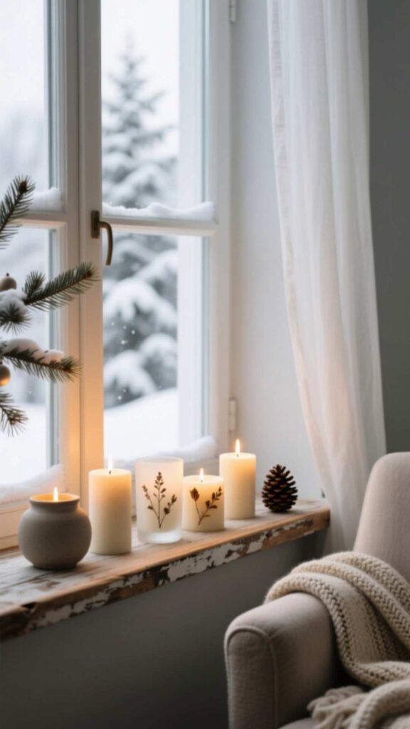 Window Sill Candle Lineup