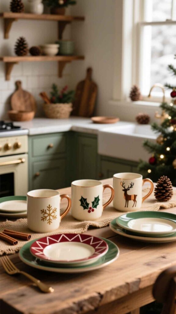 Display Festive Mugs and Dishes