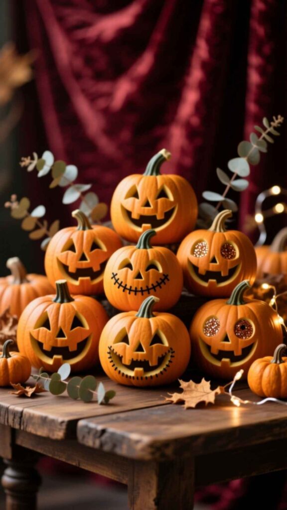 Smiling Jack-O’-Lanterns