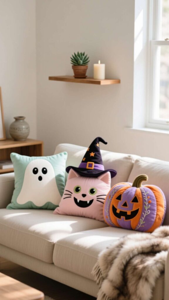 Cozy Halloween Throw Pillows