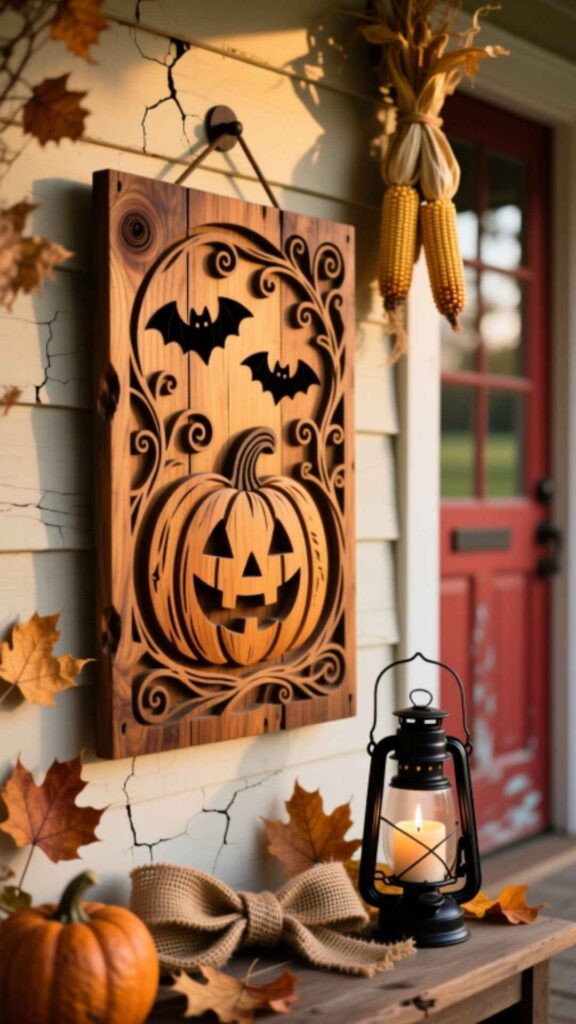 Wooden Sign Halloween Accents