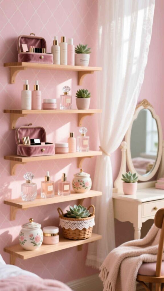 Organized Beauty Shelves