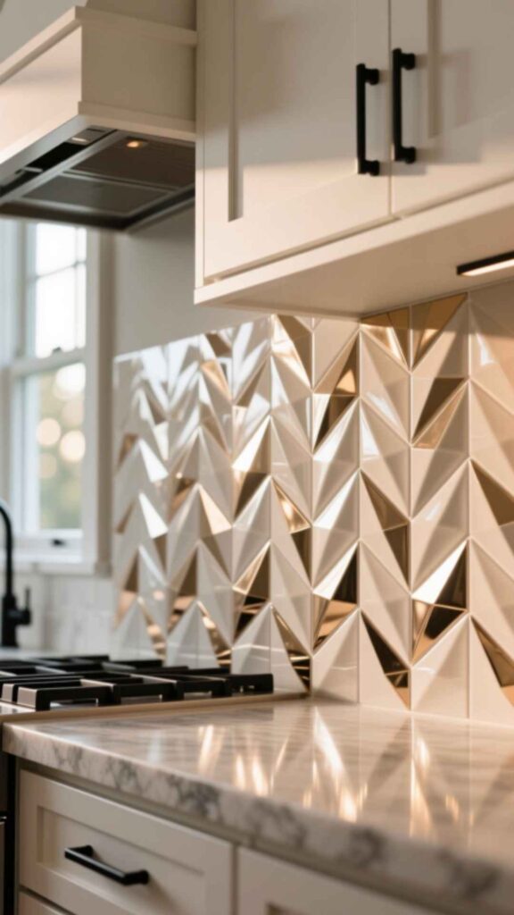 Beveled Tile Backsplash
