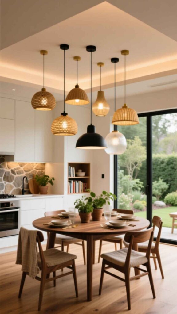 Pendant Lighting to Define the Dining Zone