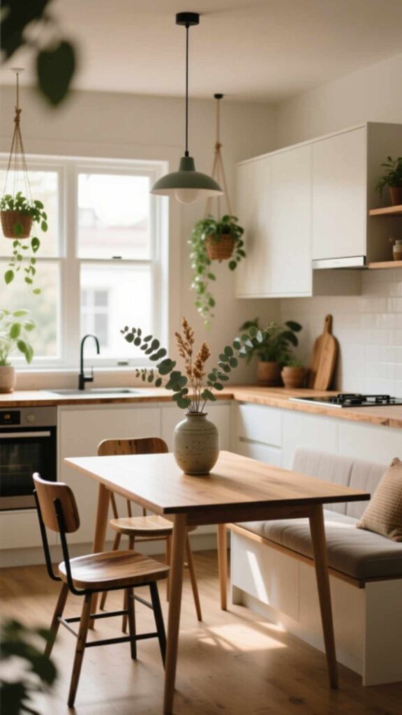 Dining Table Connected to the Kitchen Counter