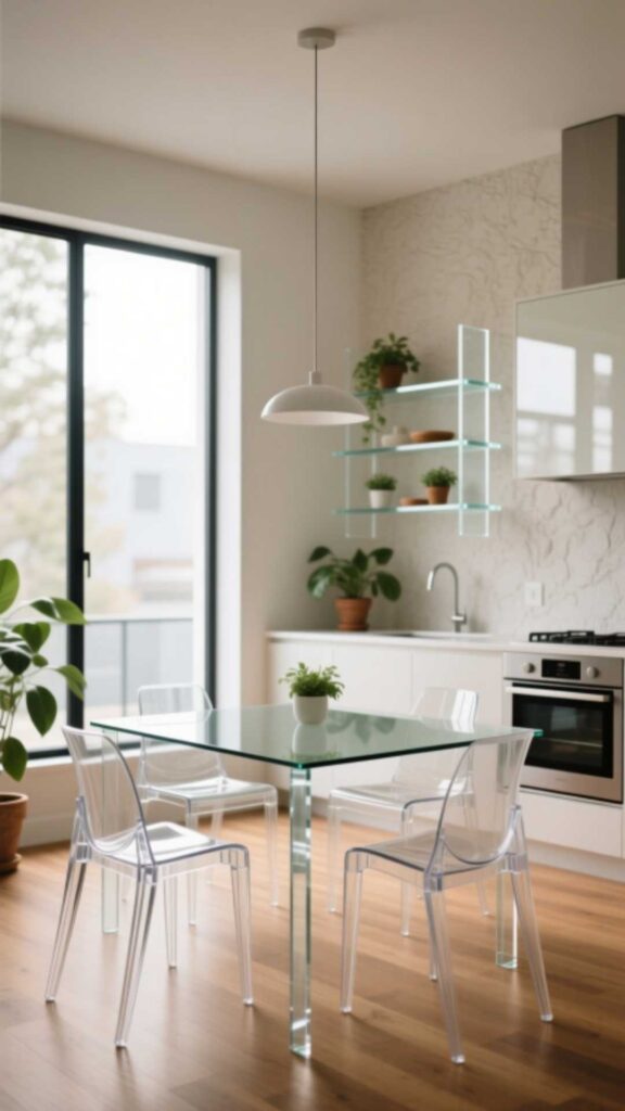 Glass or Acrylic Furniture to Keep the Space Light