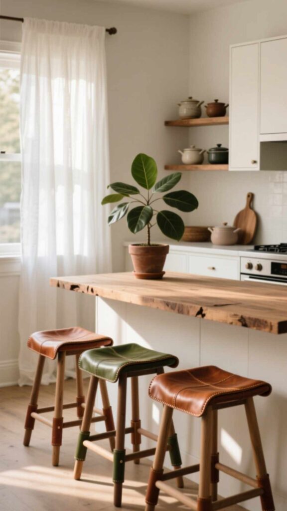 Leather Kitchen Stools