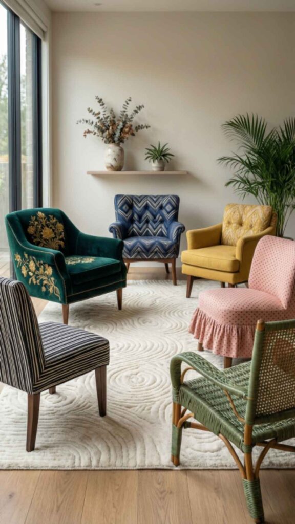 Patterned Chairs for Visual Interest