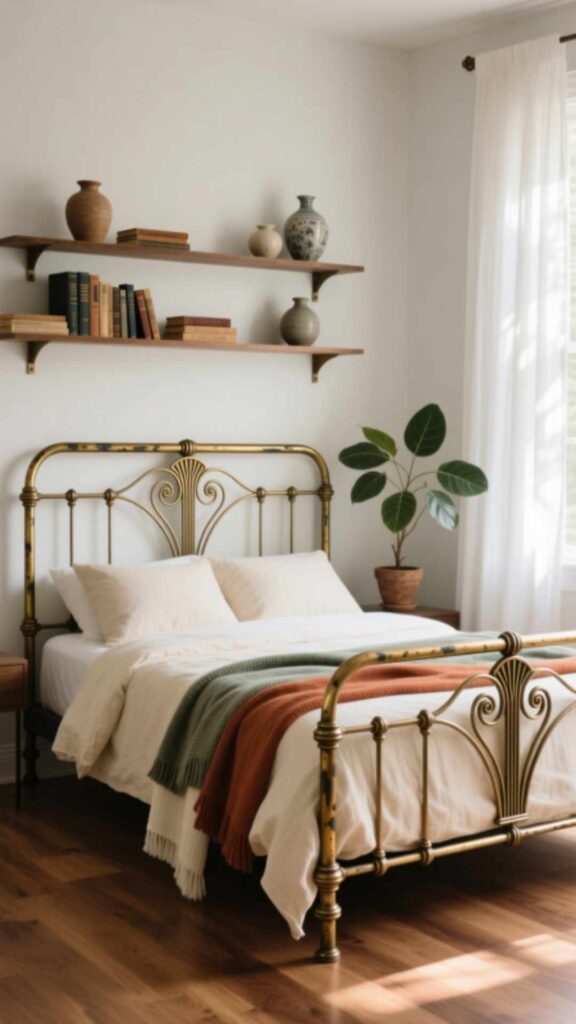 Vintage-Inspired Metal Bed Frame Look