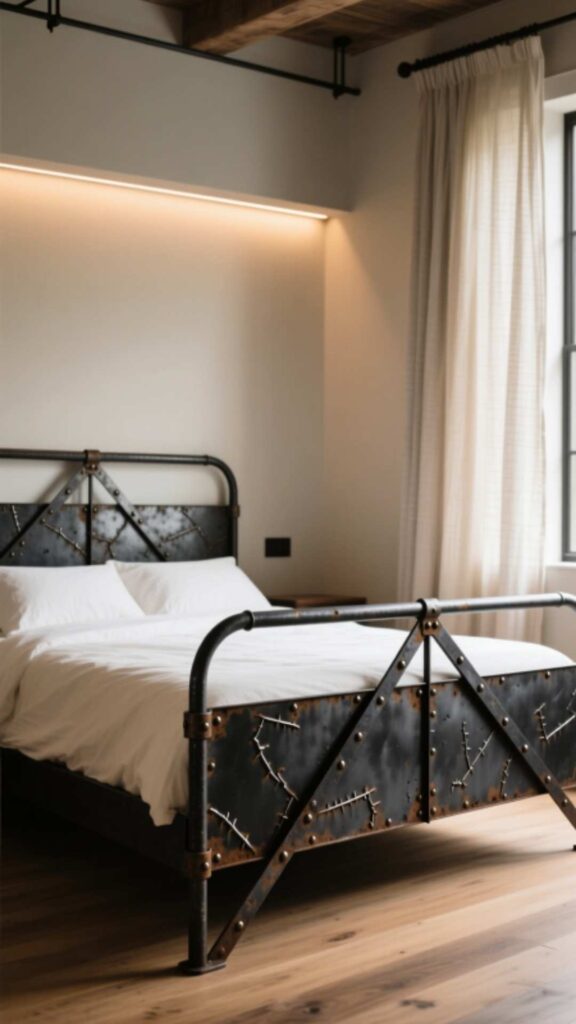 Rustic Metal Bed Frame Style