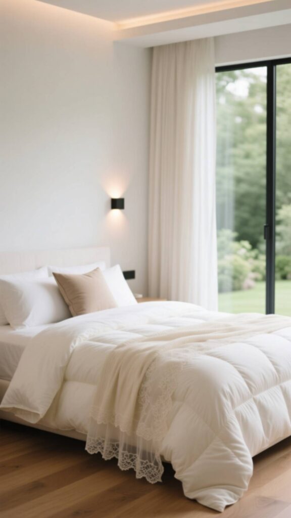 White and Cream Layered Bedding