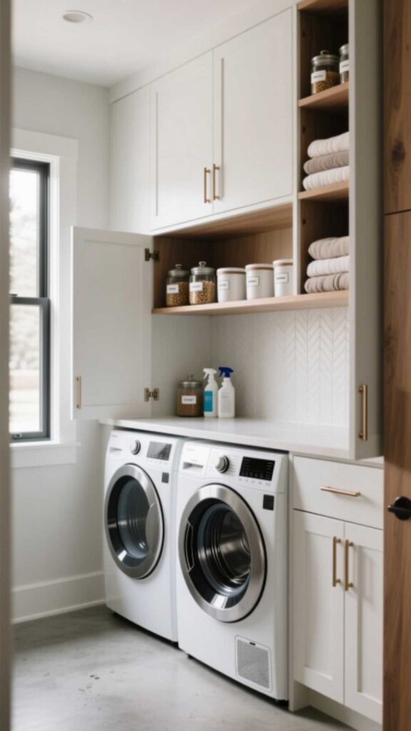 Pantry Above Washer and Dryer