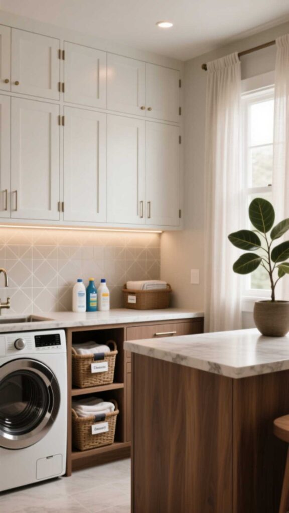 Pantry with Built-In Counter