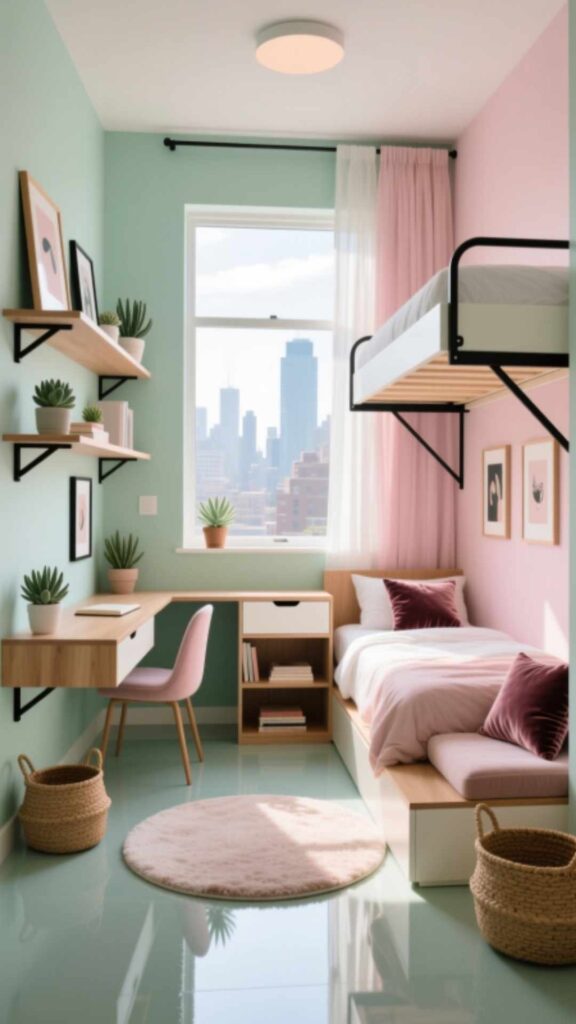 Small Bedroom Space-Saving Layout