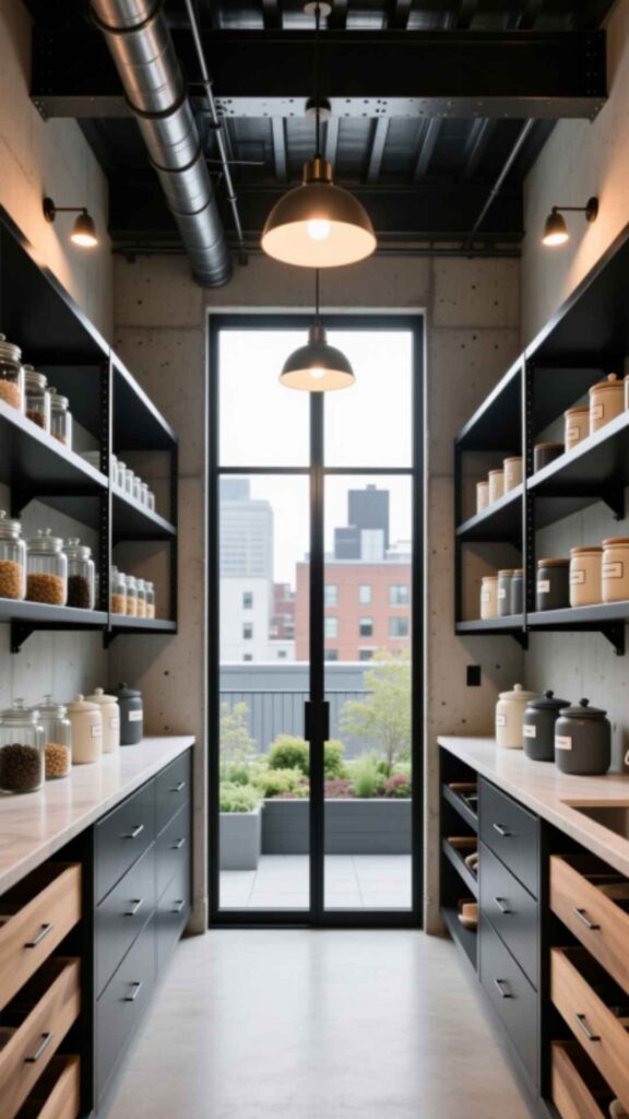 Industrial Style Walk-In Pantry