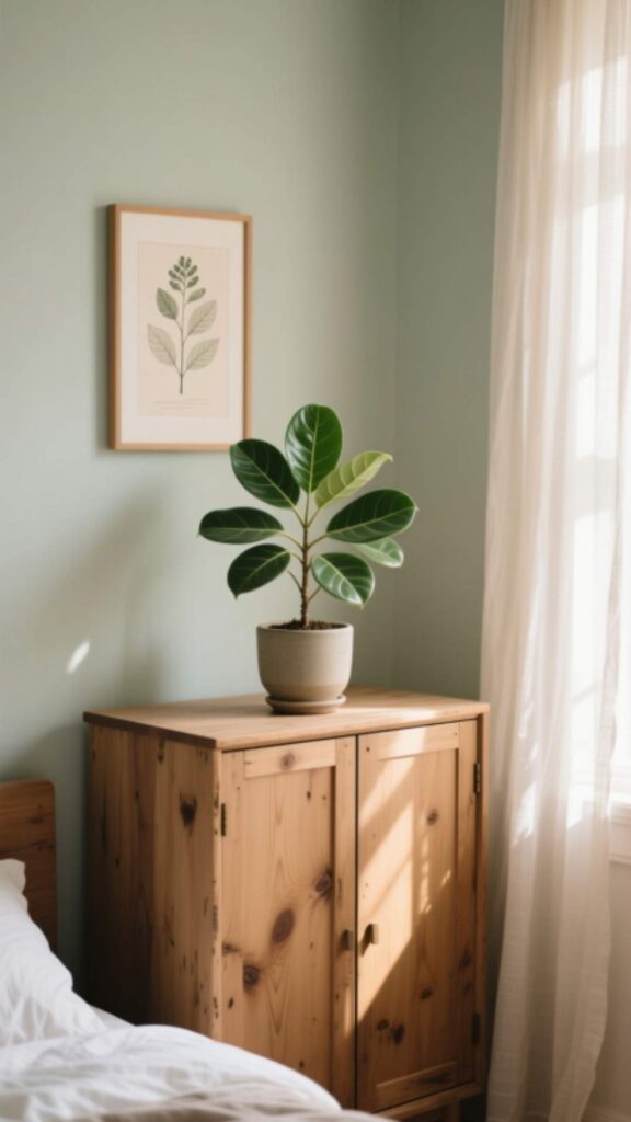 Place a Small Indoor Plant on Top of the Wardrobe