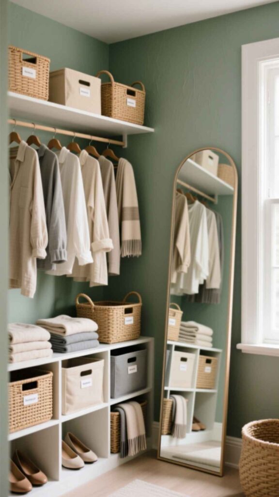 Use Baskets and Storage Bins for a Neat Layout