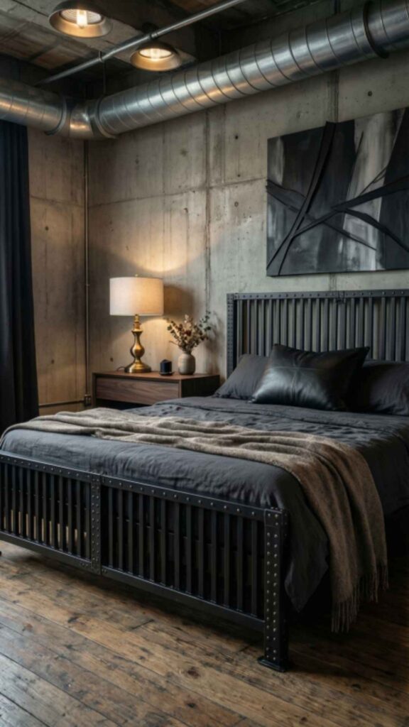 Industrial Style Bedroom Setup