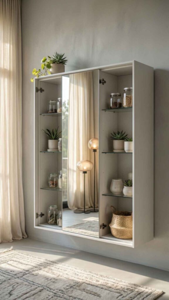 Storage Mirror Cabinet