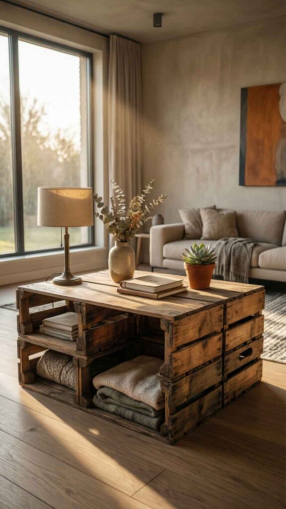 Crate Storage Coffee Table