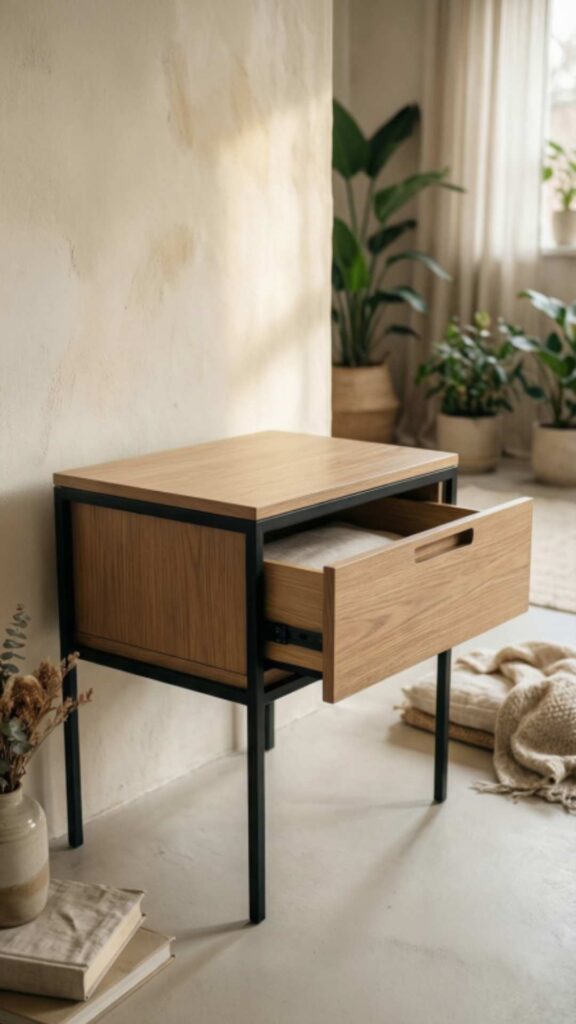 Side Table with Storage Drawer