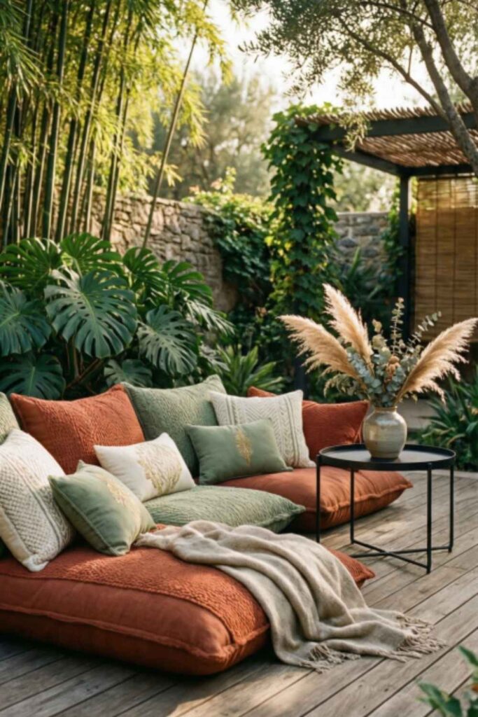 Add Comfortable Outdoor Cushions and Pillows